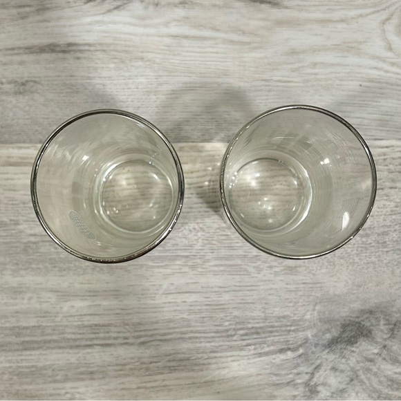 Jack Daniel’s Old No 7 Tennessee Whiskey Silver Rimmed Highball Glasses Set Of 2 - Picture 5 of 6